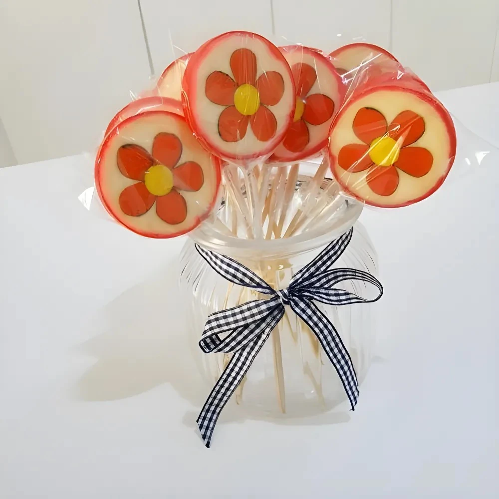 6 ADET GÖKKUŞAĞI PAPATYA LOLLY LOLİPOP ŞEKER