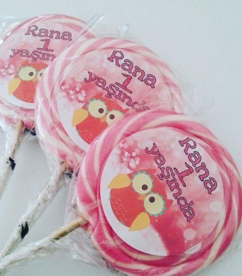 24 ADET ETİKETLİ LOLİPOP BEBEK ŞEKERi L34