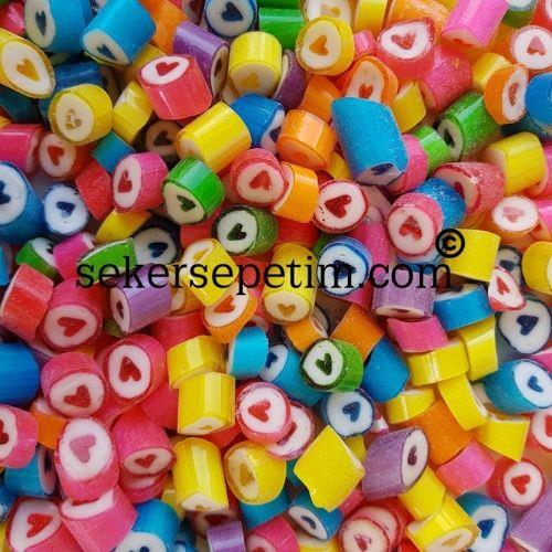 ÇOK RENKLİ KALP LOLLY BUBBLE AROMALI 250 GR