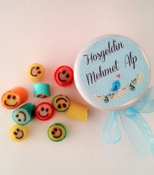 12 ADET ETİKETLİ KURDELELİ KAVANOZ LOLLY ŞEKER BSH4