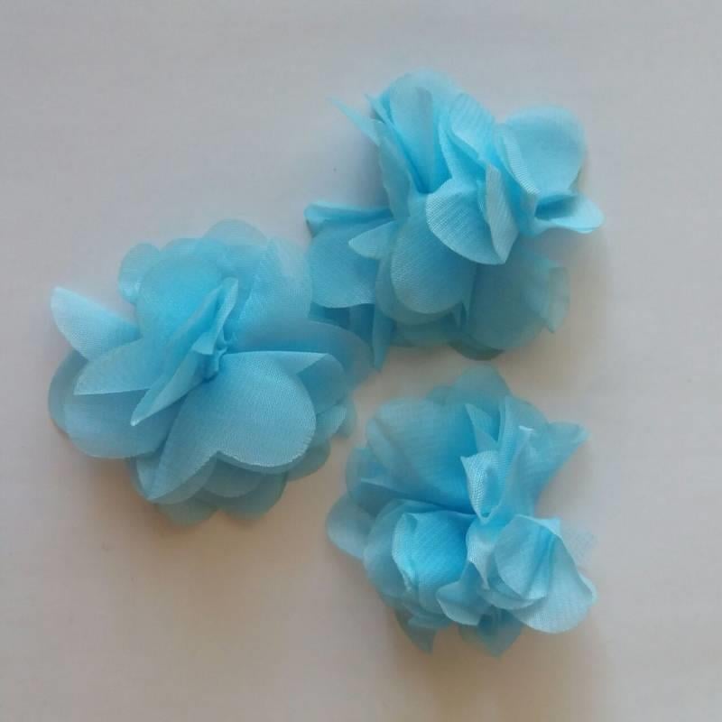 24 adet Lazer Kesim Çiçek Mavi C03