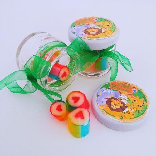 24 ADET  SAFARİ KONSEPTLİ KURDELELİ ETİKETLİ KAVANOZ LOLLY ŞEKER 81