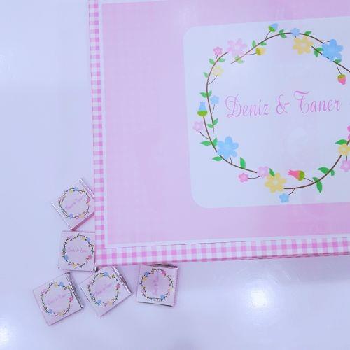 İSİMLİ KIZ BEBEK ÇİKOLATASI 48 ADET KUTULU MADLEN EC04