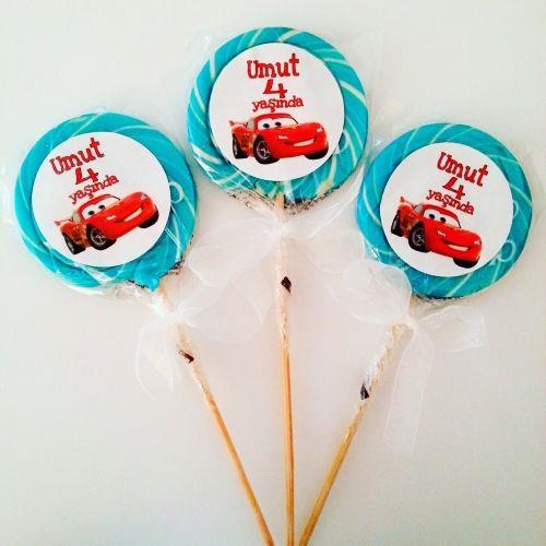 24 ADET ETİKETLİ KURDELELİ LOLİPOP ŞEKER L22