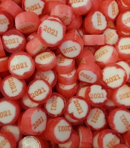 YENİ YIL "2026 " YAZILI TROPİK MEYVELİ LOLLY ŞEKER  250 GR