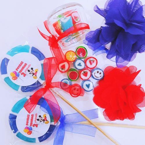 12 Adet Minik Kavanozlu Kırma Akide Lolly Şeker + 12 Adet Etiketli Lolly  Lolipop Bebek Şekeri 212