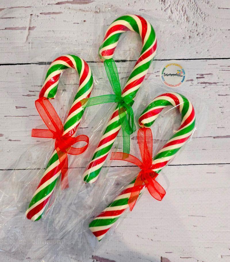 10 ADET BASTON ŞEKER YEŞİL KIRMIZI BEYAZ 22