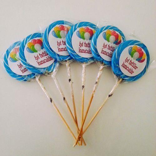 24 ADET ETİKETLİ LOLİPOP MEZUNİYET ŞEKERİ L37