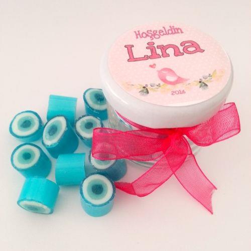 24 ADET ETİKETLİ KURDELELİ KAVANOZ LOLLY ŞEKER 03