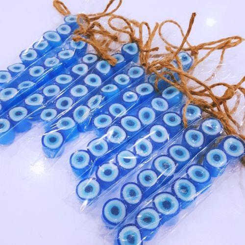 12 Adet MAVİ NAZAR PARMAK LOLLY ŞEKER pl15