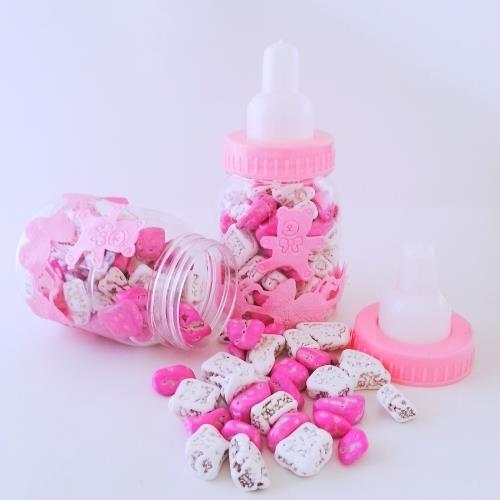 24 ADET PEMBE BİBERONLU PEMBE BEYAZ ÇAKILTAŞI KIZ BEBEK ŞEKERİ 139