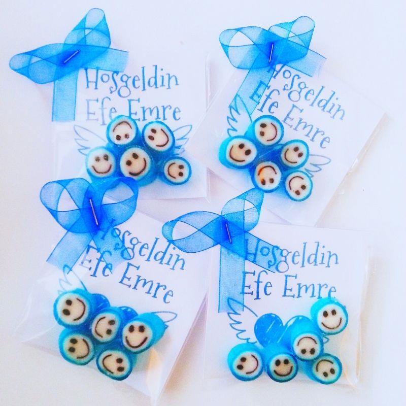 24 ADET KARTLI 5'li LOLLY PAKET ERKEK BEBEK ŞEKERI 114