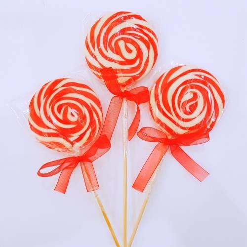 24 ADET KURDELELİ  SOSYETE LOLİPOP KIRMIZI BEYAZ L42