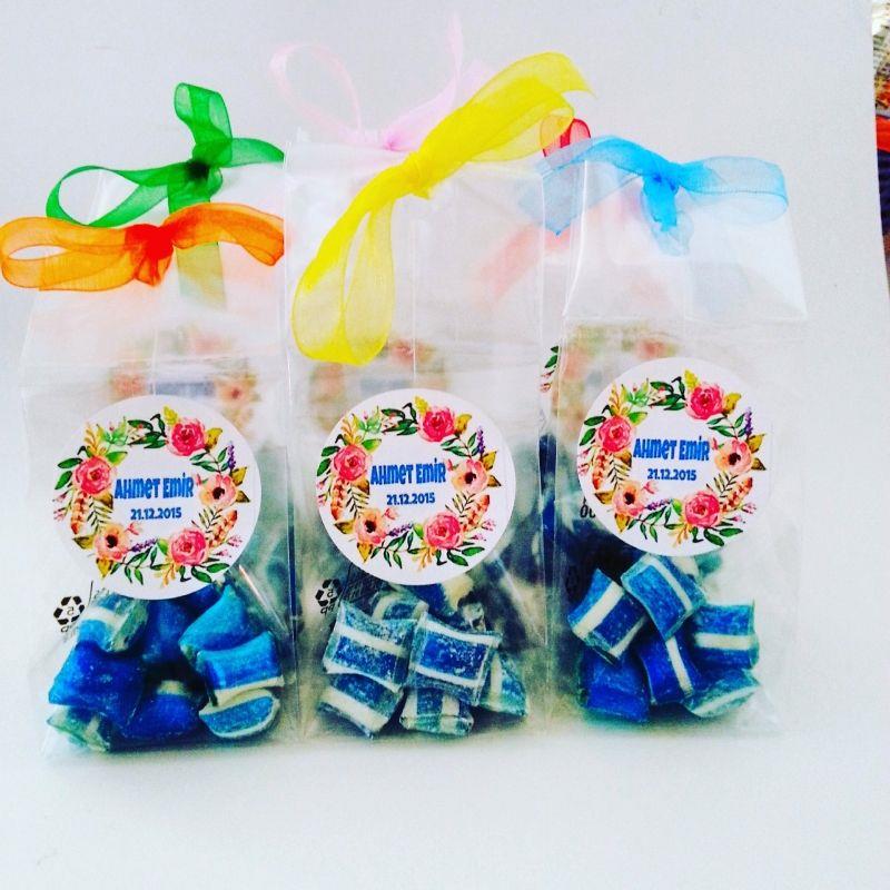 24 ADET PAKETLİ KURDELELİ ETİKETLİ AKİDE BEBEK ŞEKERİ 30 gr