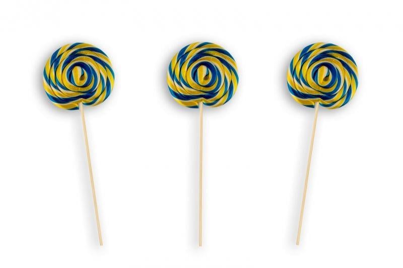 12 ADET SOSYETE LOLİPOP SARI LACİVERT