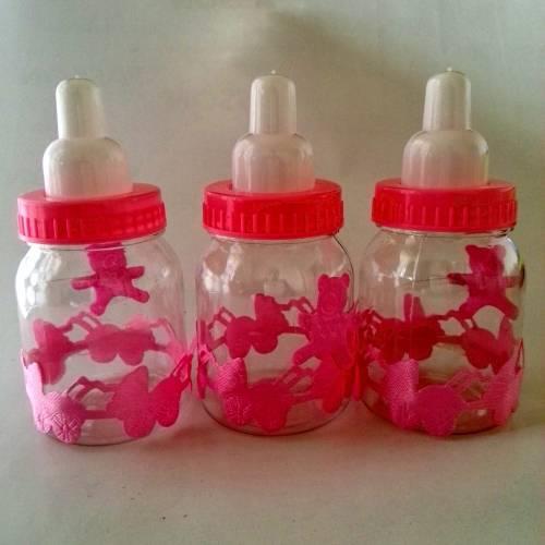 24 ADET BOŞ PLASTİK BİBERON KAVANOZ KIZ BEBEK 39 cc