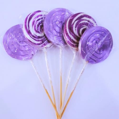 24 ADET KURDELELİ SOSYETE LOLİPOP TEK RENK MOR  ve MOR BEYAZ L47