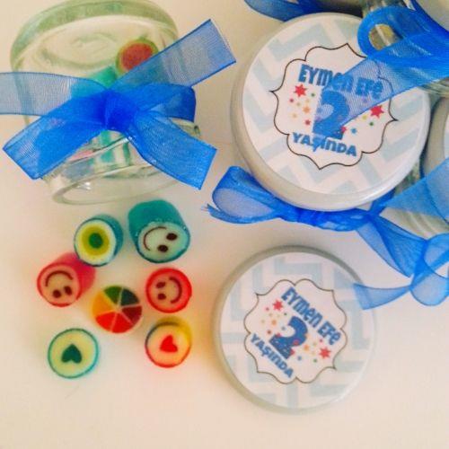 24 ADET ETİKETLİ KURDELELİ KAVANOZLU KARIŞIK LOLLY ŞEKER 51