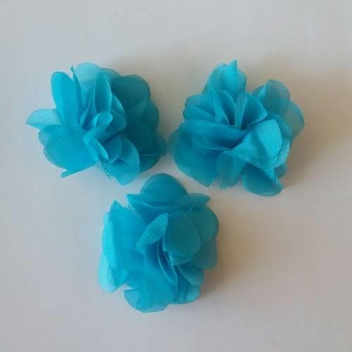 24 adet Lazer Kesim Çiçek Turkuaz Mavi C04