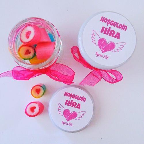 24 ADET ETİKETLİ KURDELELİ KAVANOZLU ŞEKER 58