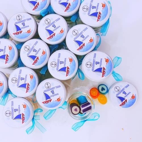 24 ADET Denizci Etiketli Kavanozlu Karışık Lolly Şeker 183