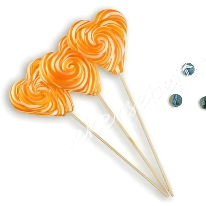 BİNŞAN 12 ADET KALP LOLİPOP TURUNCU BEYAZ