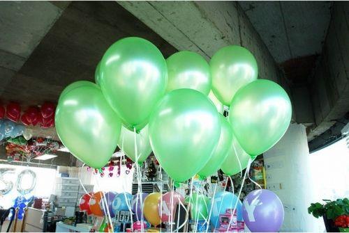 Yeşil Balon Metalik 10 Adet