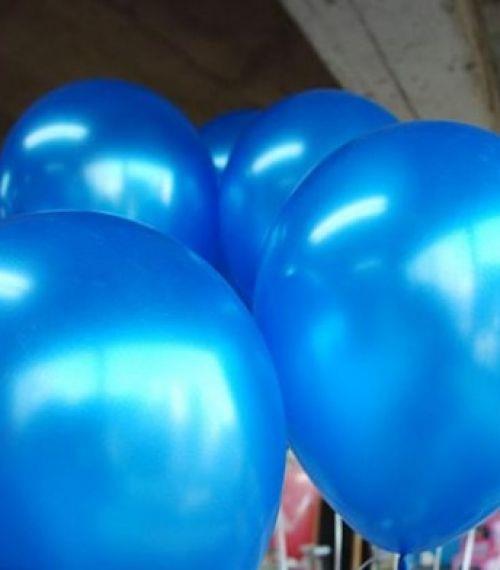 MAVİ BALON METALİK 10 Adet