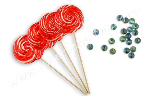 12 ADET SOSYETE LOLİPOP KIRMIZI BEYAZ