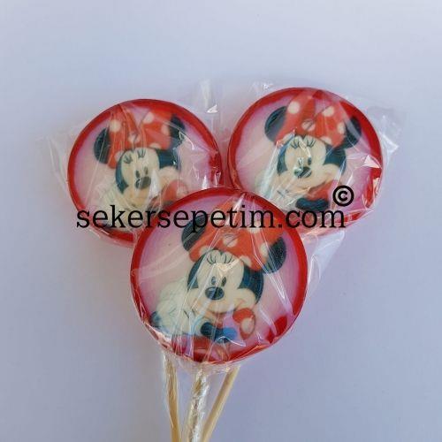 MİNNİE MOUSE LOLİPOP ŞEKERİ 6 Adet