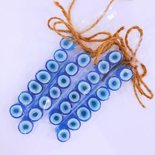 24 Adet Nazar Parmak Lolly Şeker + 24 Adet Etiketli Nazar Lolly Lolipop Erkek Bebek Şekeri 196