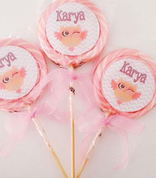 24 ADET ETİKETLİ KURDELELİ LOLİPOP ŞEKER L35