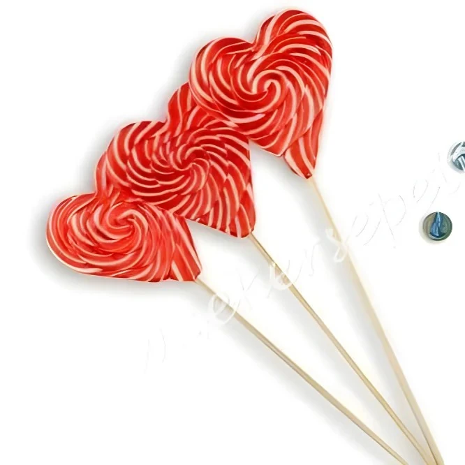 12 ADET KALP LOLİPOP KIRMIZI BEYAZ