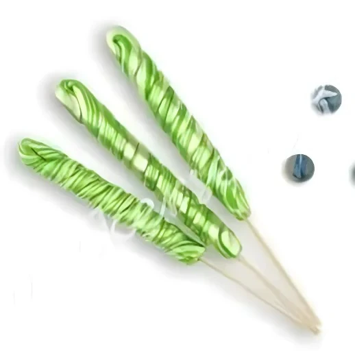 12 ADET BURGU LOLİPOP YEŞİL BEYAZ