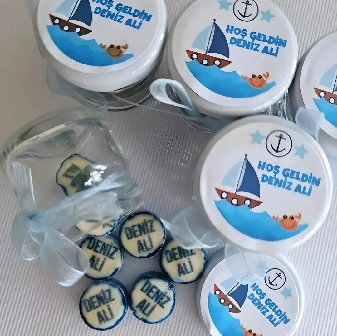 İsimli Hediyelik Kavanoz Şeker 24 Adet