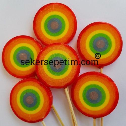 6 ADET GÖKKUŞAĞI LOLLY LOLİPOP ŞEKER LL05