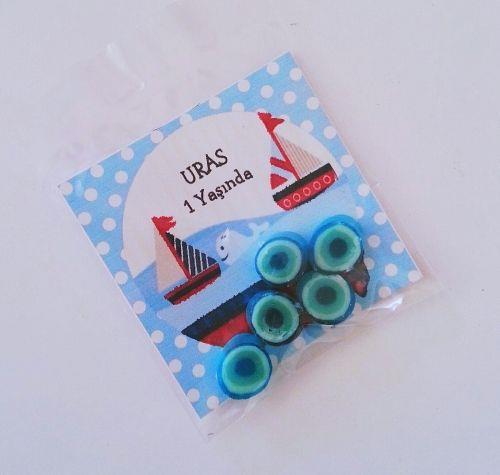 24 ADET ETİKETLİ 5'li LOLLY PAKET ŞEKER 64