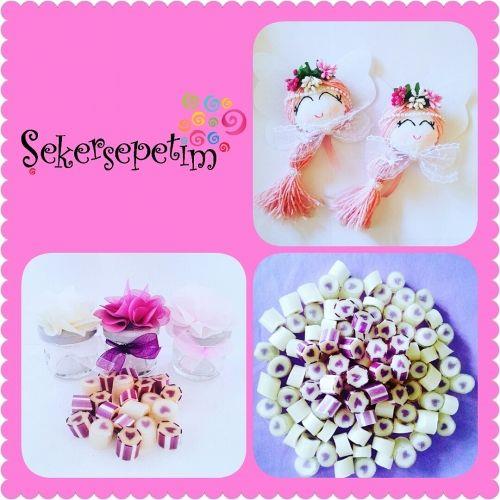 BEBEK SEPETI KAVANOZLU  LOLLY ŞEKER + TACLI PRENSES KECE MAGNET 84