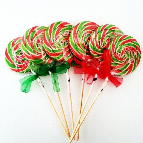 12 ADET KURDELELİ SOSYETE LOLİPOP KIRMIZI YEŞİL BEYAZ 15