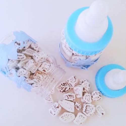 24 ADET MAVİ BİBERONLU BEYAZ ÇAKILTAŞI ERKEK BEBEK ŞEKERİ 142