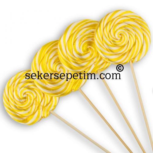 12 ADET SOSYETE LOLİPOP SARI BEYAZ