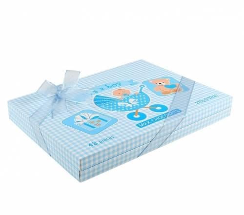 İSİMLİ ERKEK BEBEK ÇİKOLATASI 48 ADET KUTULU MADLEN EC11
