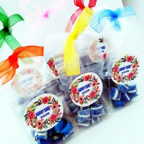 24 ADET PAKETLİ KURDELELİ ETİKETLİ AKİDE BEBEK ŞEKERİ 30 gr