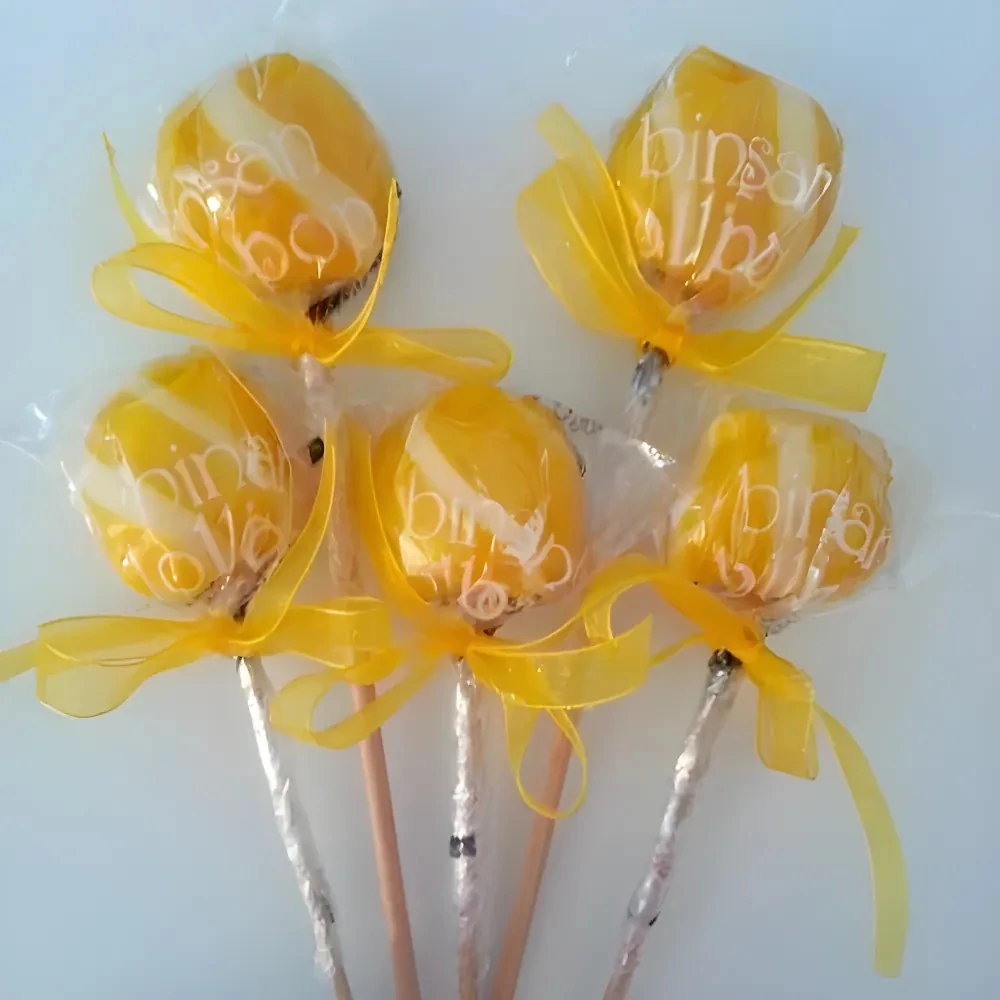 12 ADET KURDELELİ TOPİTOP SARI BEYAZ