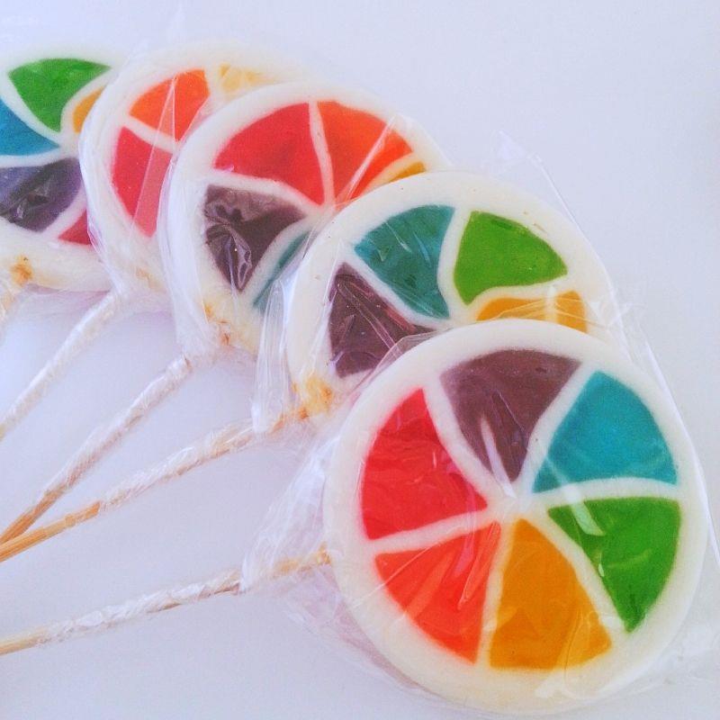 12 ADET GÖKKUŞAĞI DİLİM LOLLY LOLİPOP ŞEKER LL17