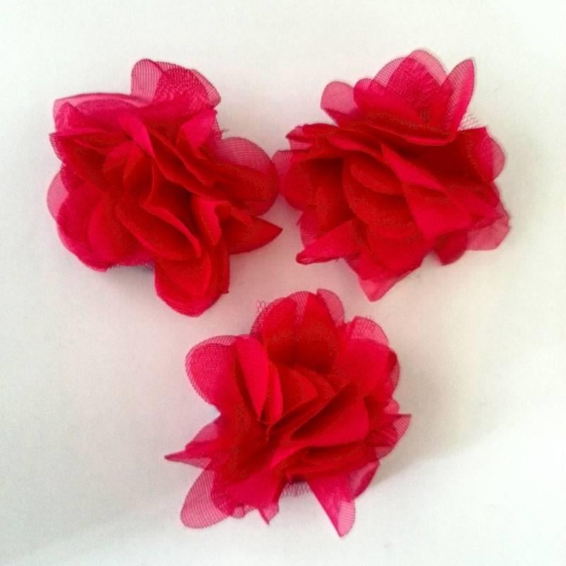 24 adet Lazer Kesim Çiçek Kırmızı C10