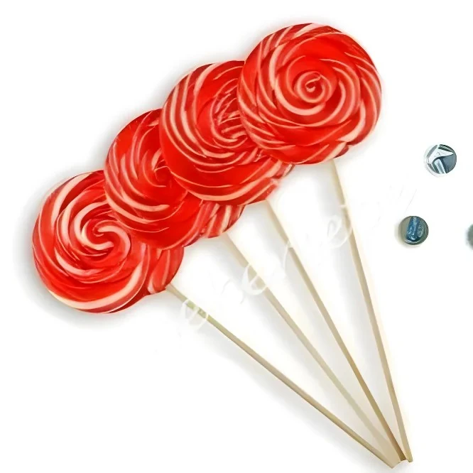 12 ADET SOSYETE LOLİPOP KIRMIZI BEYAZ