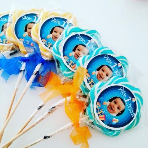 24 ADET ETİKETLİ KURDELELİ PAPATYA LOLİPOP ŞEKER L24