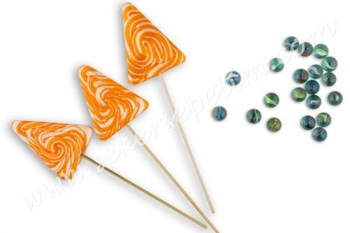 12 ADET ÜÇGEN LOLİPOP TURUNCU BEYAZ