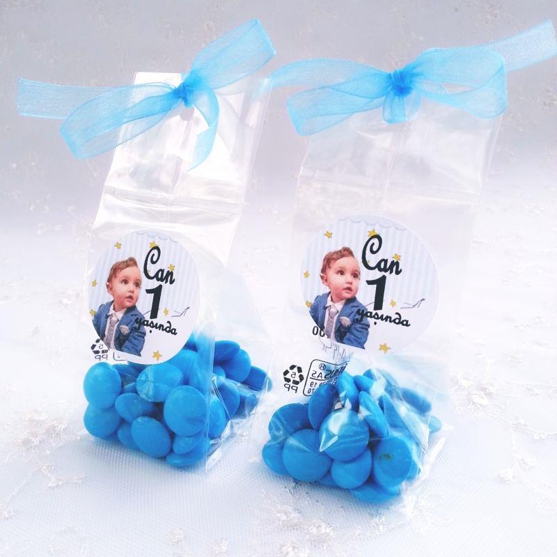 24 ADET PAKETLİ KURDELELİ ETİKETLİ BİBİBON BEBEK ŞEKERİ 30 gr